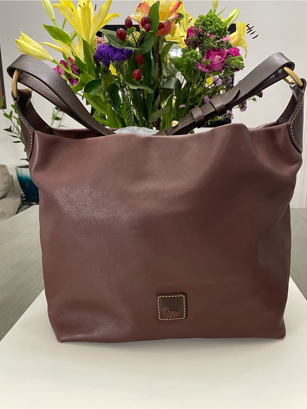 Dooney & Bourke Chocolate Brown Leather Shoulder Hobo